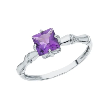 

Silver ring with amethyst sunlight sample 925
