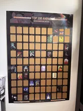 Póster de Anime rascador para decoración del hogar, gran regalo para fanáticos del Anime, lista de cubo prémium e íconos artísticos, Top 100