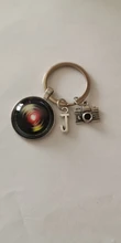 Llavero con 26 letras y nombre, colgante con lente de cámara SLR, joyería de personalidad para fotografía