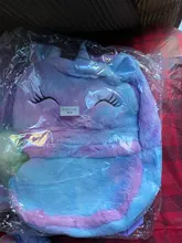 Bonita mochila de dibujos animados para niña, mochilas con unicornio de felpa, de piel, escolar, regalo para niños, bolsa de libro