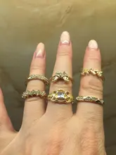 IPARAM-Conjunto de anillos de unión para mujer, de cristal geométrico, dorado, Vintage, bohemio, luna y estrella, diseño de personalidad, conjunto de anillos, regalo de joyas de fiesta