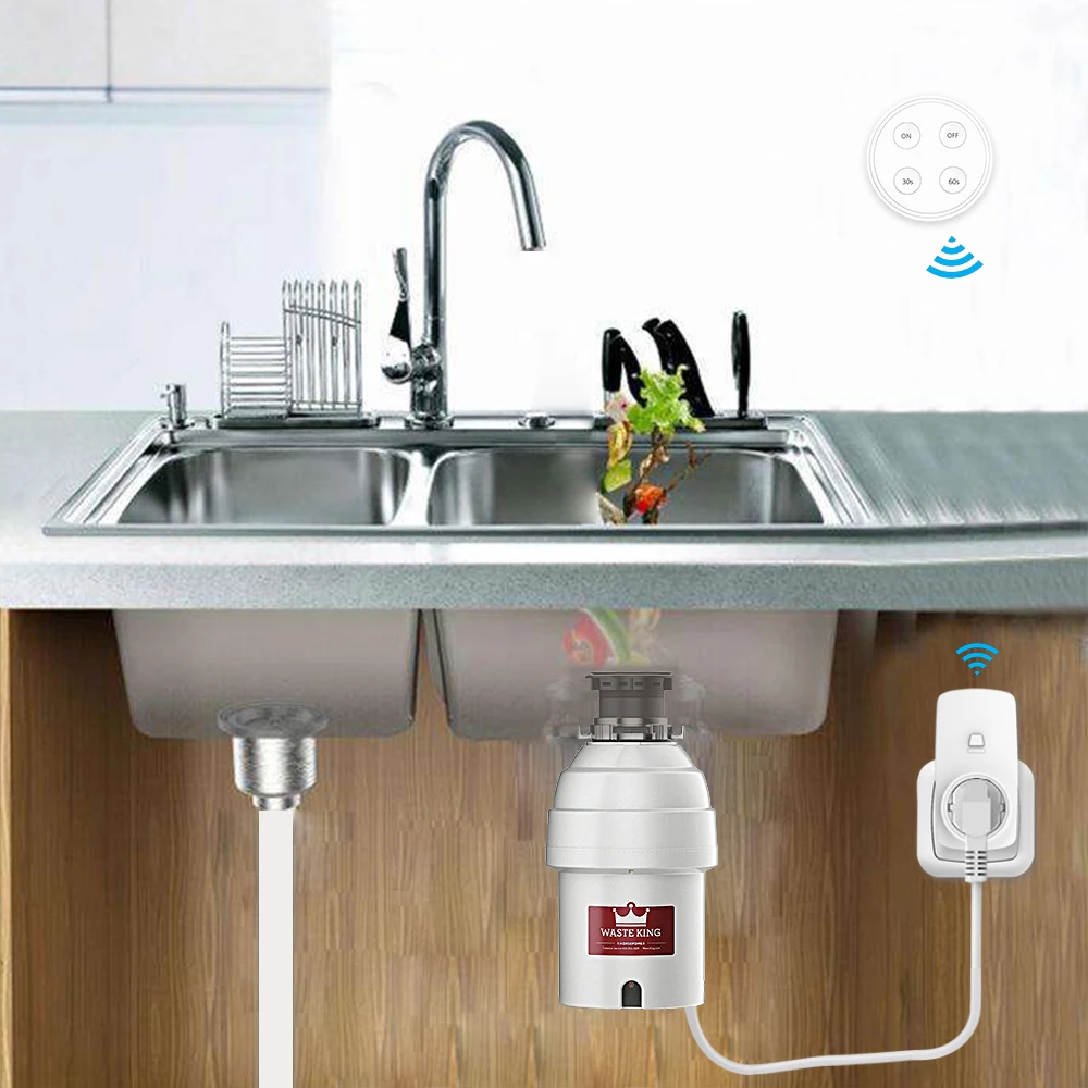 Kitchen Food Garbage Disposal Waste Grinder remote control Wireless Switch  Timer EU KR Plug 16A air switch replace No Pipe AliExpress