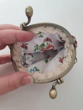 Cartera pequeña de moda para mujer, monedero pequeño Retro con flores, bolso de mano, monedero # L35