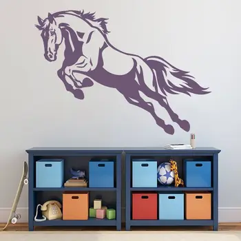 

Muscled Jumping Horse Wall Sticker Decal Animal Educational Sticker Home Bedroom Wall Art Decoration A00816