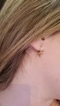 Pendientes de aro de estrella y luna de Plata de Ley 925 auténtica para mujer, accesorios de joyería delicada para fiesta
