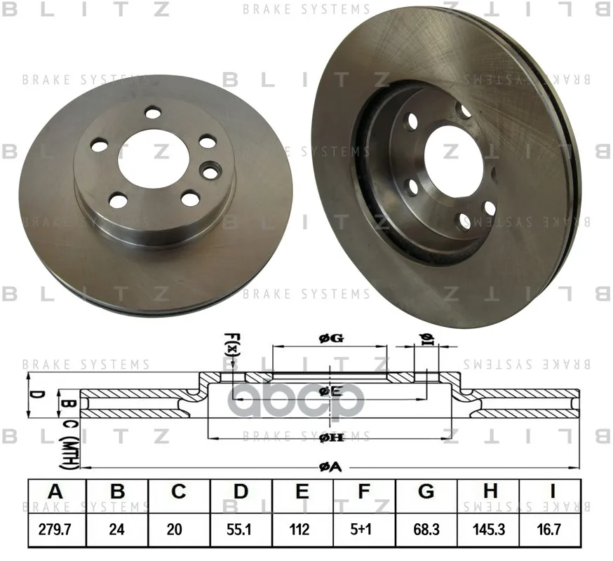 Диск Тормозной Vw Transporter T4 90- Blitz арт. BS0149