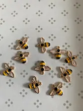 Abalorio de esmalte de abeja para fabricación y fabricación de joyas, pendiente, colgante, abalorios para pulsera o collar, 12x15mm, 10 Uds.