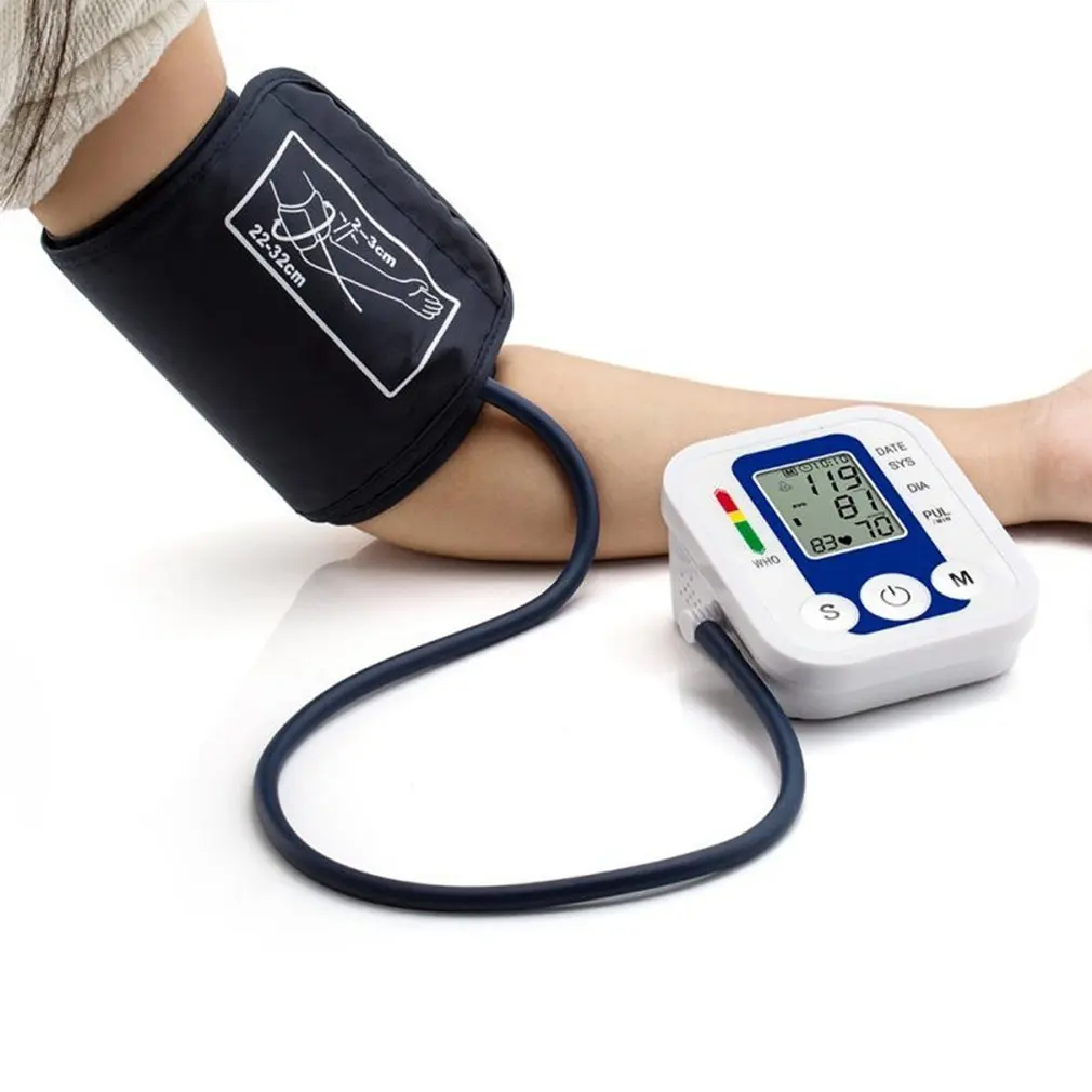 Medical Digital Arm Wrist Blood Pressure Monitor Tonometer Pulse Rate Heart Rate Monitor Household Automatic BP Sphygmomanomete