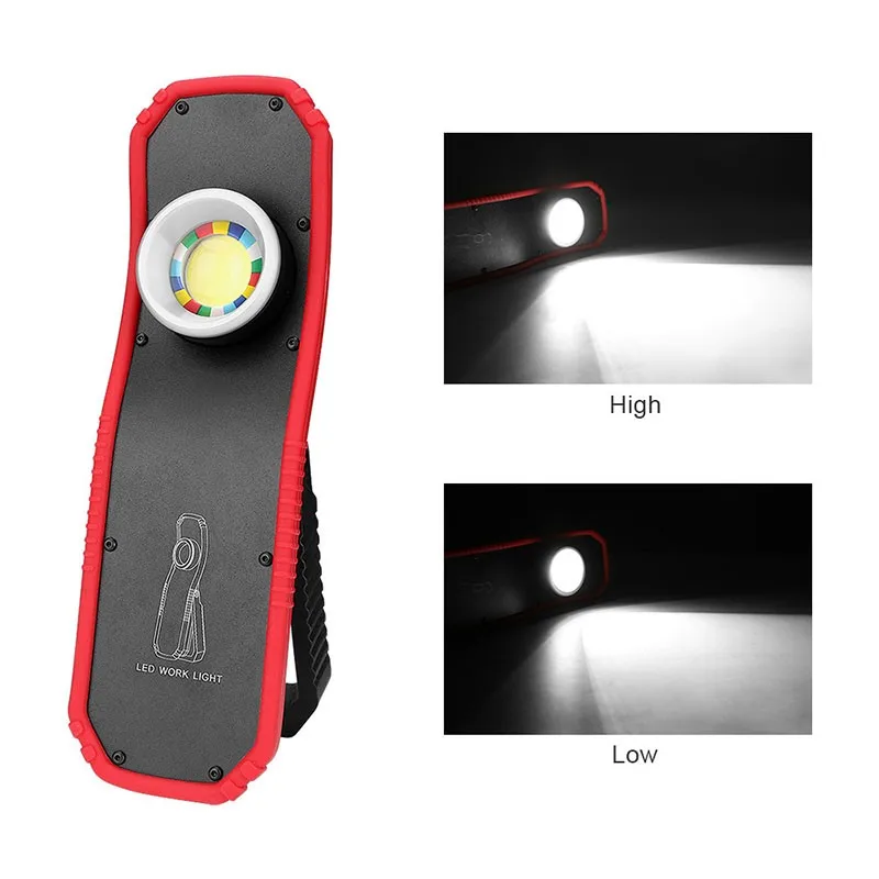 

LED Work Light Portable CoB Flashlight Torch USB Charging Cable Rechargeable Working Lamp Outdoor Car Repair Camp Hanging