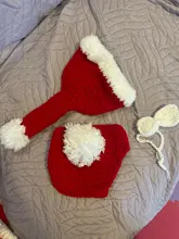 Accesorios de fotografía recién nacido, ropa de bebé croché Santa Claus, disfraz de bebé, niña, fotografía