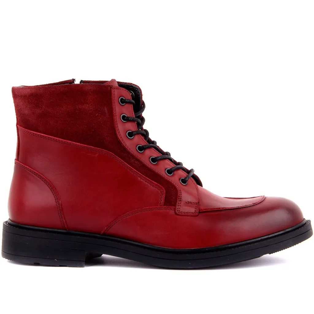 Botas de hombre con cremallera de cuero de gamuza color Burdeos de Sail  Lakers|Botas básicas| - AliExpress