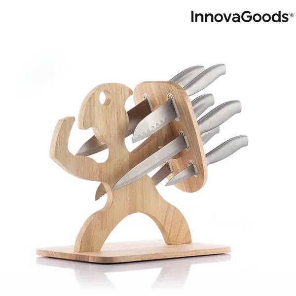 Набор ножей с деревянной основой Spartan InnovaGoods 7 штук