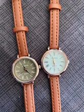 Reloj de pulsera pequeño Retro para mujer, cronógrafo marrón, de cuero, marca de moda, 2020, 1 ud.