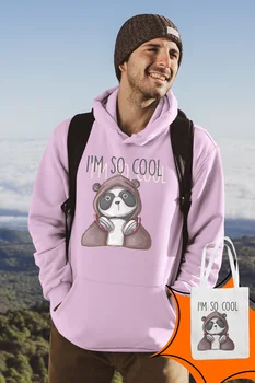 

Angemiel Wear I Am So Cool Pink Male Hooded Sweatshirt Bags Kombin