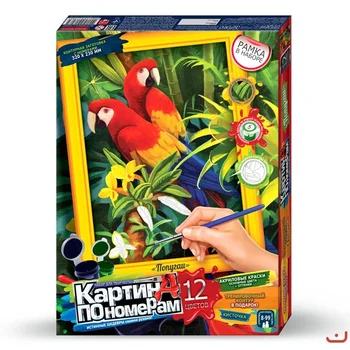 

Set for creativity "painting by numbers" large, parrots Danko-toys kn-01-02