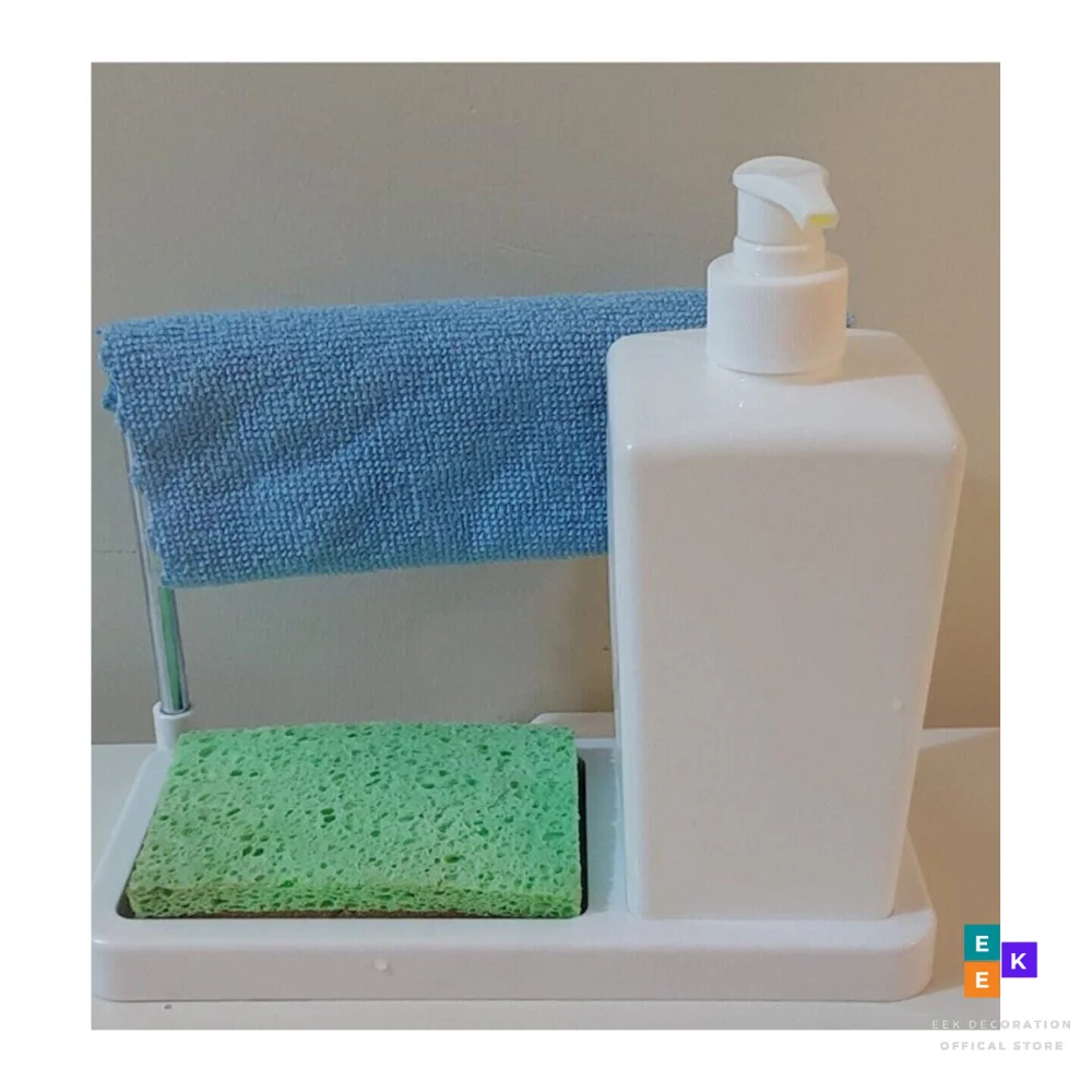 Dish Sponge Bowl Liquid Soap Dispenser Hanging Detergent Holder Kitchen Soap Dispenser Decorat Blackive