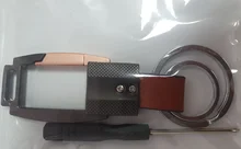 QOONG-Llavero de cuero genuino para hombre, de aleación de alta calidad, bolso colgante, elegante, de negocios, coche, llavero con anilla, soporte, joyería Y58, 2021