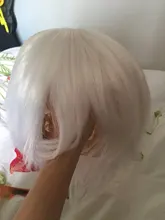 QQXCAIW negro blanco morado rojo corto Cosplay del pelo peluca hombre fiesta 30 Cm de alta temperatura de fibra pelucas de pelo sintético