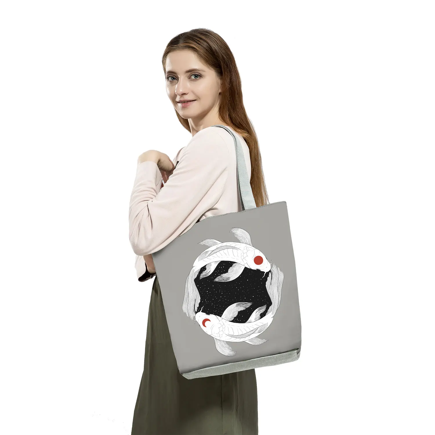 Women Printed Wine Lady Tote Casual 2022 New Cartoon Fashion Print Handbag Eco Reusable Shopping Bag Travel Storage Shoulder Bag