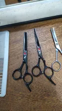 Tijeras profesionales para peluquería, color negro, 6,0 pulgadas, corte grande, Japón, 440C