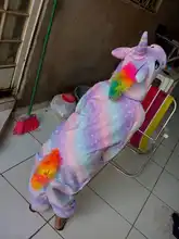 Winter Flannel Soft Warm Unicorn Kigurumi Pajamas Hooded Animal Cartoon Boys Pyjamas