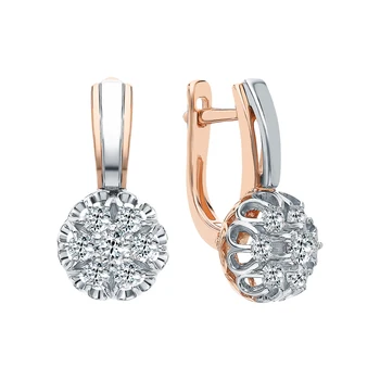 

Gold earrings "diamonds of Yakutia" sunlight sample 585