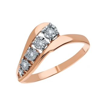 

Gold ring with diamonds sunlight sample 585