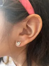 Pendientes de plata de ley 925 con dibujos de animales, pendientes con cierre de tipo tuerca, para mujeres, niñas, regalos de boda, eh020