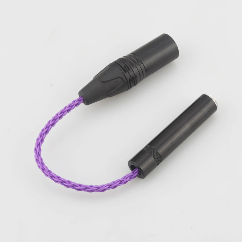Câble adaptateur Audio XLR mâle vers XLR, HIFI 4 broches, symétrique à 6.35mm 1/4 femelle, simple Coppe plaqué argent, 6.35mm vers XLR