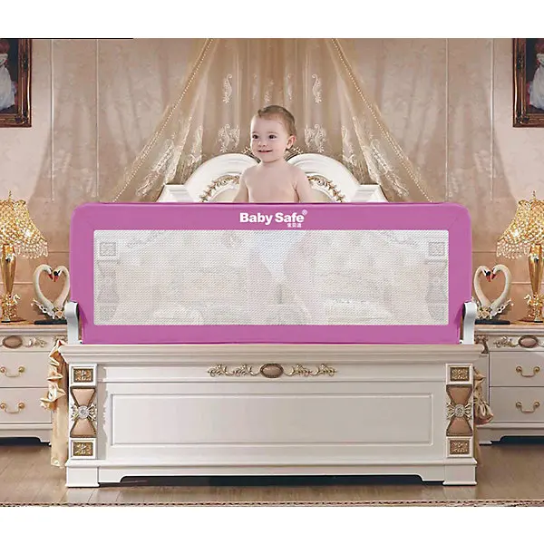 Барьер для кроватки Baby Safe, 180х66 см, розовый