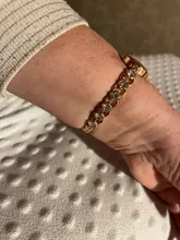 Reloj de pulsera dorado y plateado para mujer, reloj de cristal de roca, reloj de pulsera de cuarzo de lujo para mujer