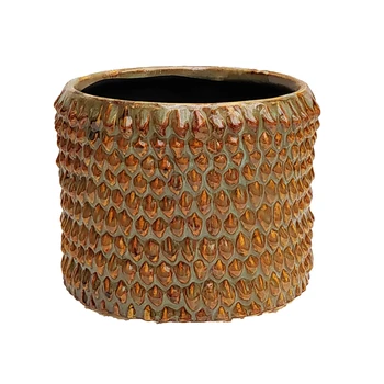 

Parlak Damla Desenli Seramik Saksı (Büyük Boy)