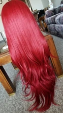 Wig Long Lace-Wigs Anogol Synthetic Natural-Wave Women Red for Free-Part High-Temperature-Fiber