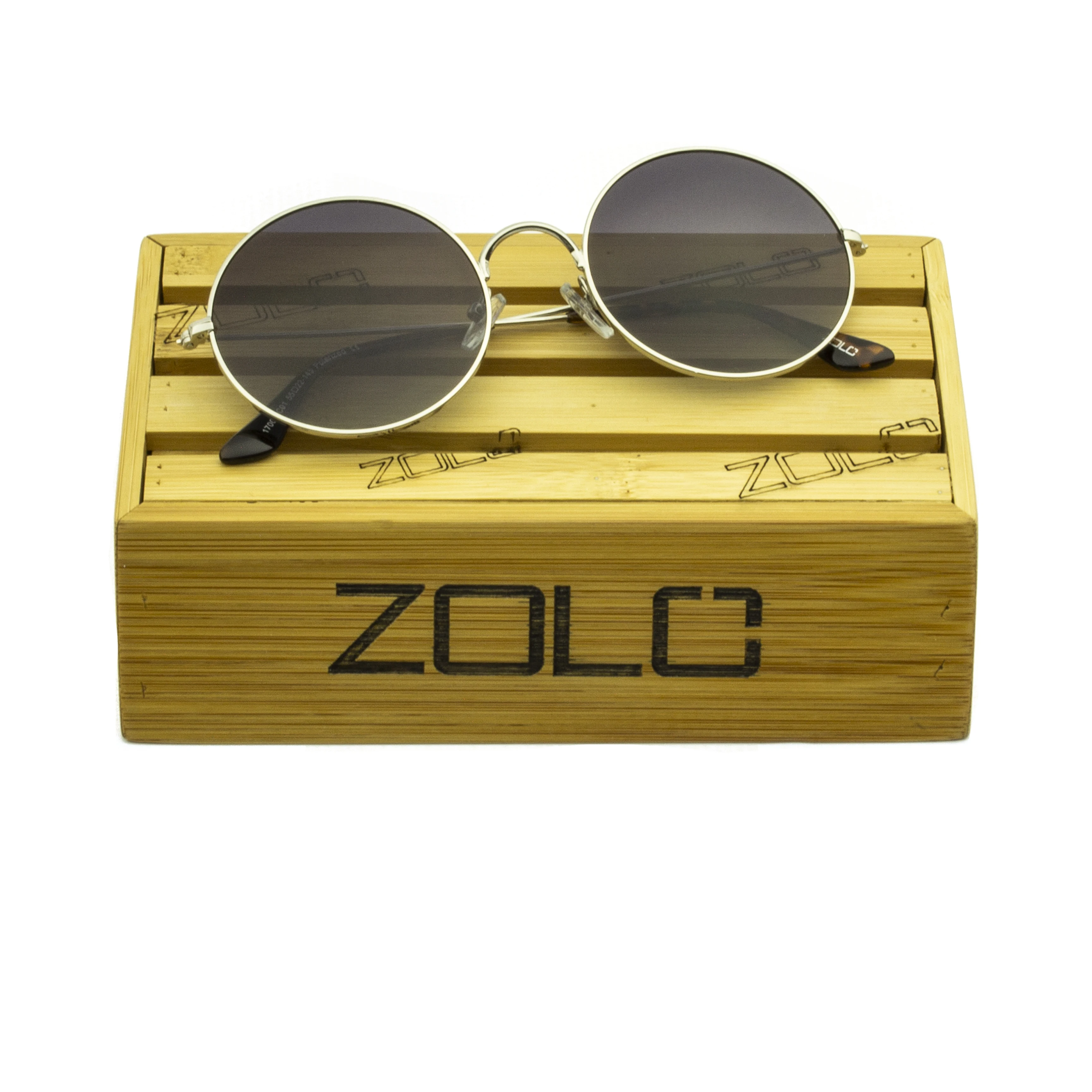Zolo eyewear 17008 c1 серебряные/копченые большие круглые поляризованные солнцезащитные очки