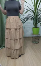 Maxi Skirts Cake-Pleated Celmia Layered Ruffled High-Waist Plus-Size Fashion Women Casual