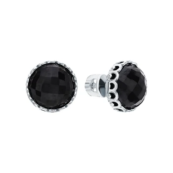

Silver earrings with Onyx sunlight