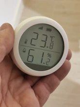 Tuya ZigBee-Sensor inteligente de temperatura del hogar y humedad, dispositivo con pantalla LED que funciona con asistente de Google y Tuya Zigbee Hub