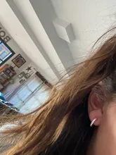 ANENJERY 925 de plata esterlina Simple circón de una sola fila pendientes para las mujeres brincos oorbellen pendientes de botón pendientes S-E14