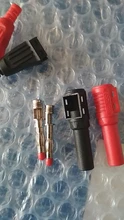 Insulation-Wire Connector Banana-Plug Multimeter-Test Right-Angle Solder-Type Male Red/black