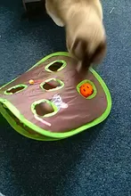 Juego de ratones de Gato para mascotas, tienda de campaña con campana de juguete de inteligencia con 9 agujeros, túnel de juego para gatos, ratón abatible, juguetes para mantener a los gatitos activos