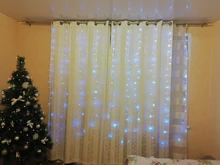 LED Garland Curtain Battery Fairy-Lights Window The on USB Christmas 3MX3M
