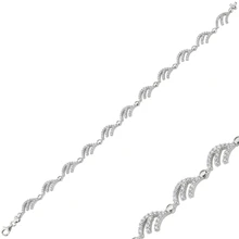 Серебряный 925 пробы циркониевый браслет Ancl