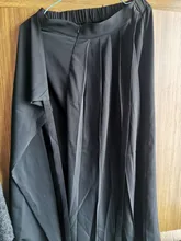 Wide Leg-Trousers Fit-Pants Pleated Spring Autumn Split Black High-Elastic Women Fashion