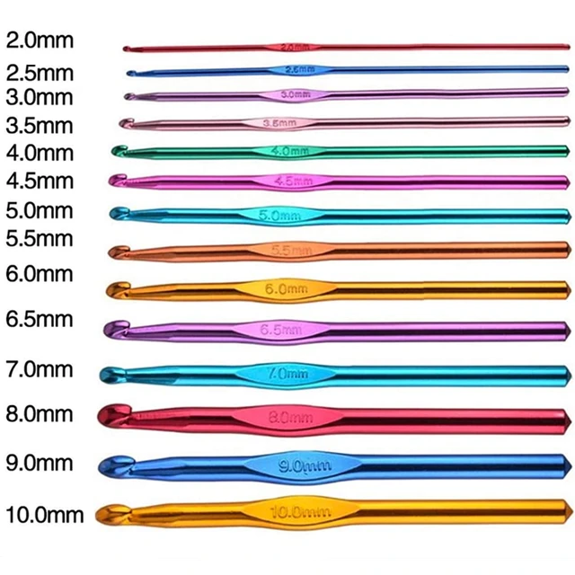 Brand New Select Size Aluminum Crochet Hooks Select Size 2.5mm, 3mm, 3.5mm,  4mm, 4.5mm, 5mm, 6mm, 6.5mm, 7mm, 8mm, 9mm, 10mm 