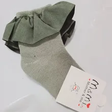 Infantil niños calcetin de algodón de chica bebé volantes de encaje calcetines de vintage de los niños de color. Calcetines encuentro calentadores de la pierna para la princesa