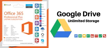 

Microsoft Office 365 Pro Plus/ Fast Shipping Fastest Delivery + Google Drive Unlimited Storage with your Personal Gmail