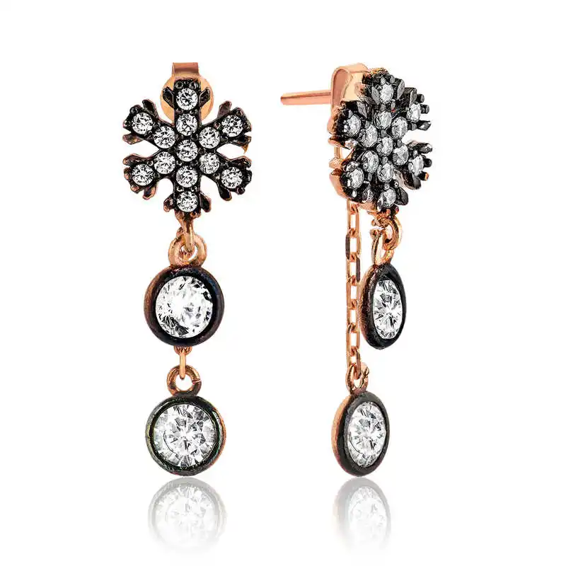 

Silver Dangle Snow Flake Earrings