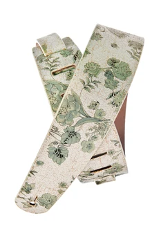 

Кожаный distressed leather belt for guitar, white flowers, Planet Waves