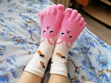 Los niños de dedo calcetines bebé niño niños niñas niños de dibujos animados de animales cinco calcetín con dedos medias, calcetines del dedo del pie 1 pares calcetines del bebé lindo