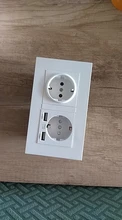 Delviz-Toma corriente con USB estándar para la UE, enchufe de pared con 2 salidas, panel de alimentación CA 110 ~ 250V, de calidad 16A, doble marco, 146x86mm